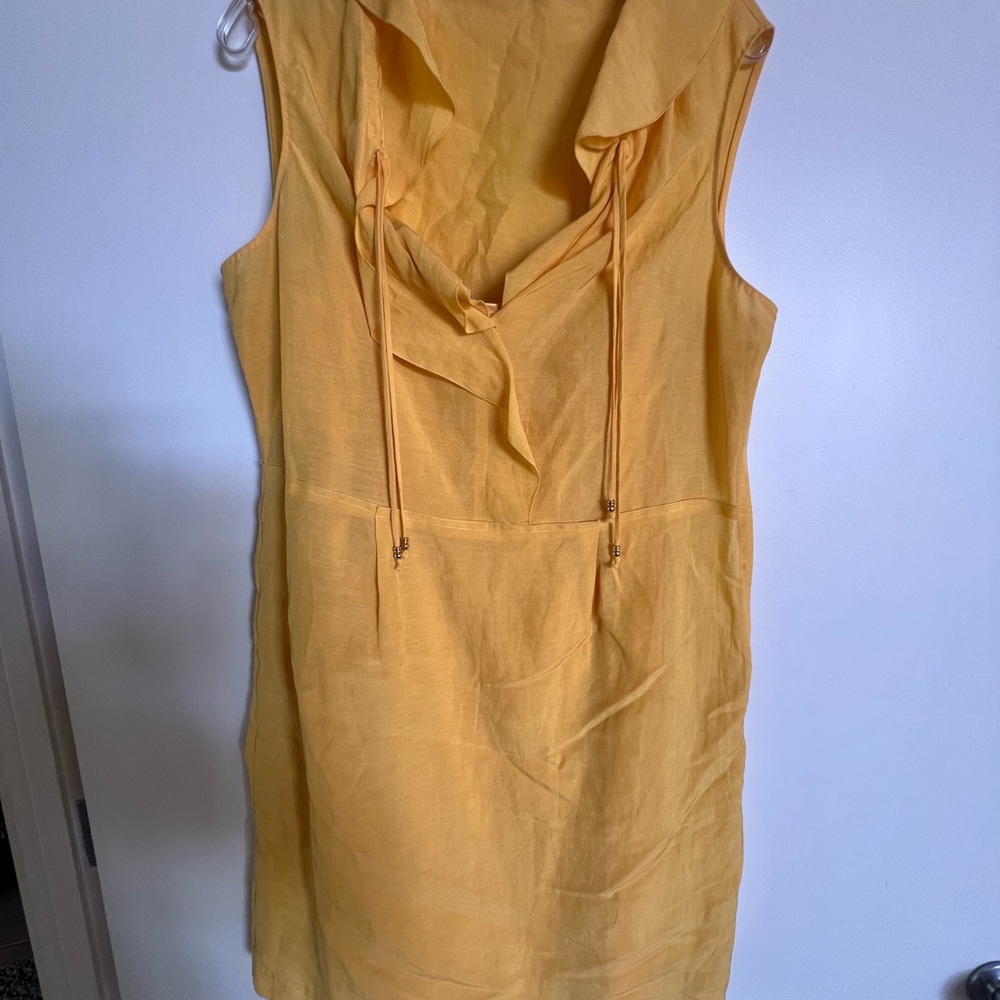 Elie Tahari Bright Yellow Linen Dress